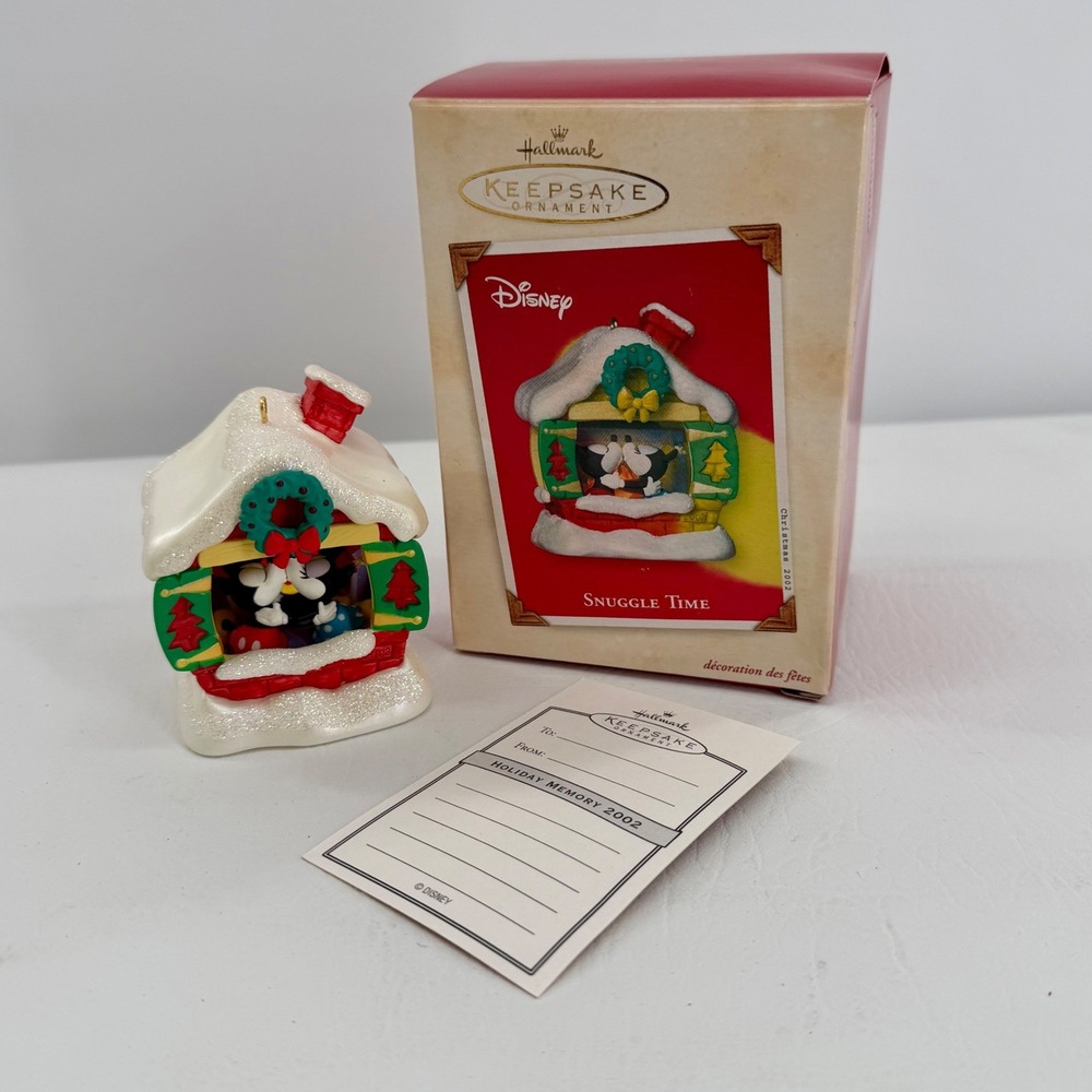 Hallmark Ornament Disney Mickey Minnie Snuggle Time Vintage in Box